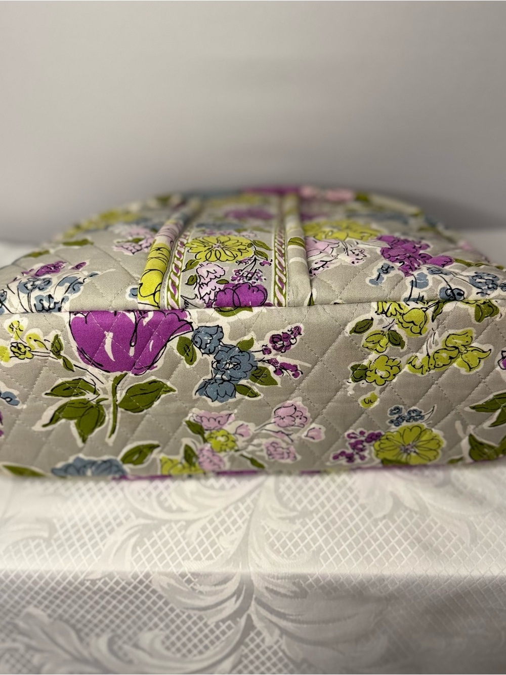 Vera Bradley Quilted Floral Frame Satchel-Retired Pattern- Double Compartment - Picture 7 of 16
